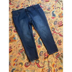 MODAMIX Jeans Women's sz24 Skinny Cropped Med-Dark Wash Stretch Zipper Ankles